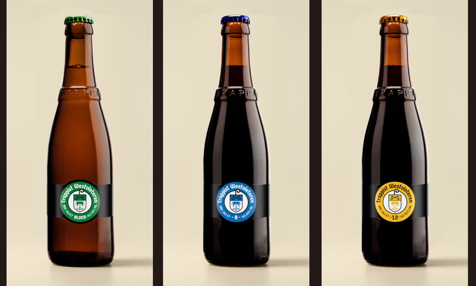 Trappist Westvleteren bieren met etiketten