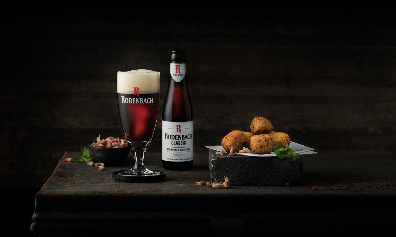 Rodenbach Garnalenkroketten naast Rodenbach Classic