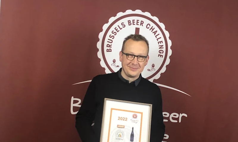 Pierre Tilquin met de award voor beste bier van belgie