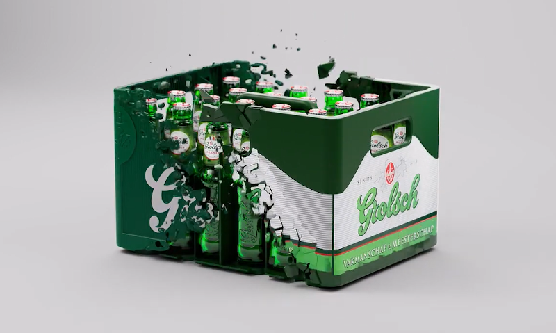 Oude grolsch krat transformeert in de nieuwe