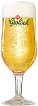 Grolsch bierglas op voet