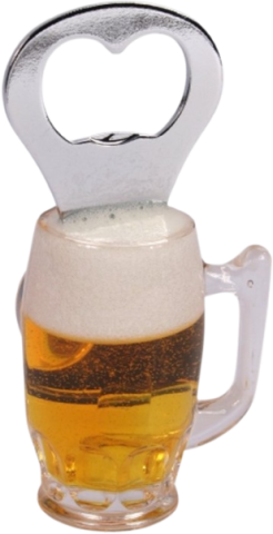 Flessenopener bierglas vorm met magneet