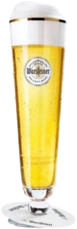 Warsteiner tulp met schuimvanger onderaan de voet