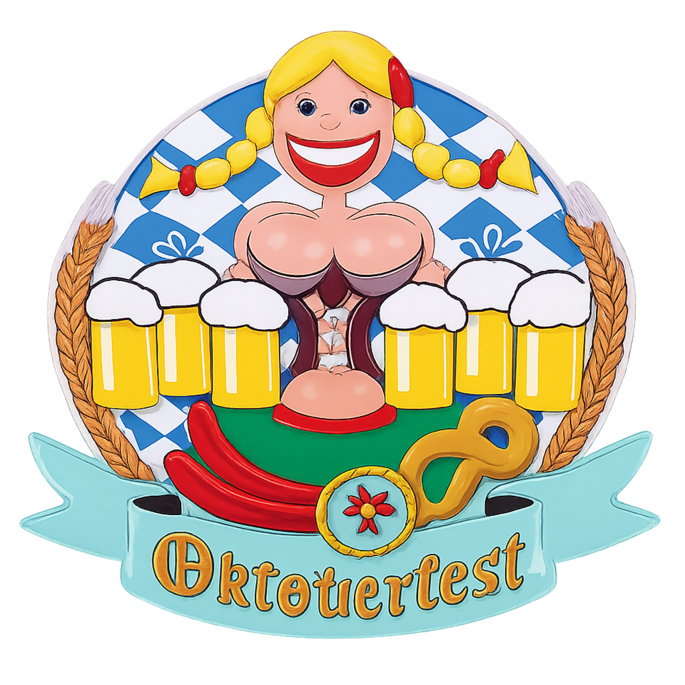 Oktoberfest deco vrouw met bierpullen