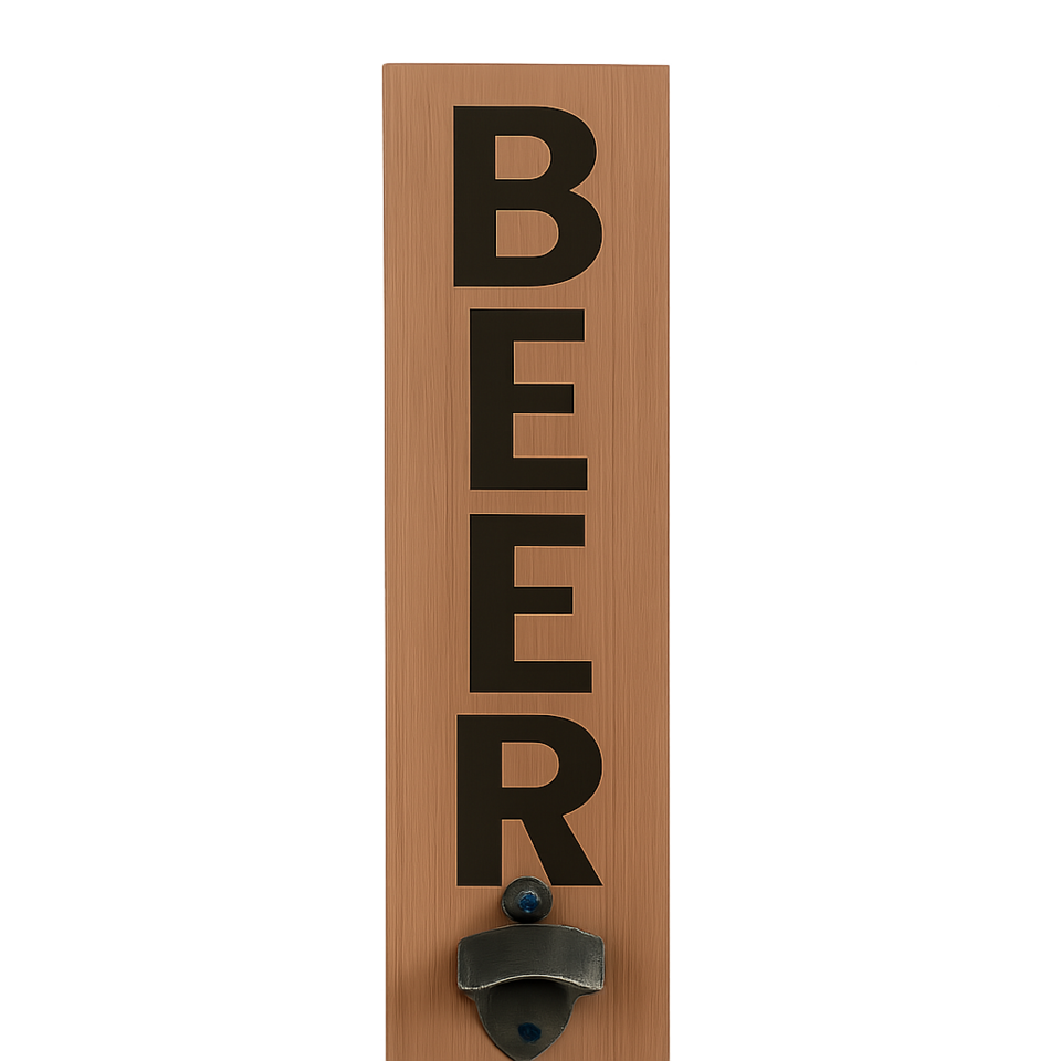 Houten bieropener Beer