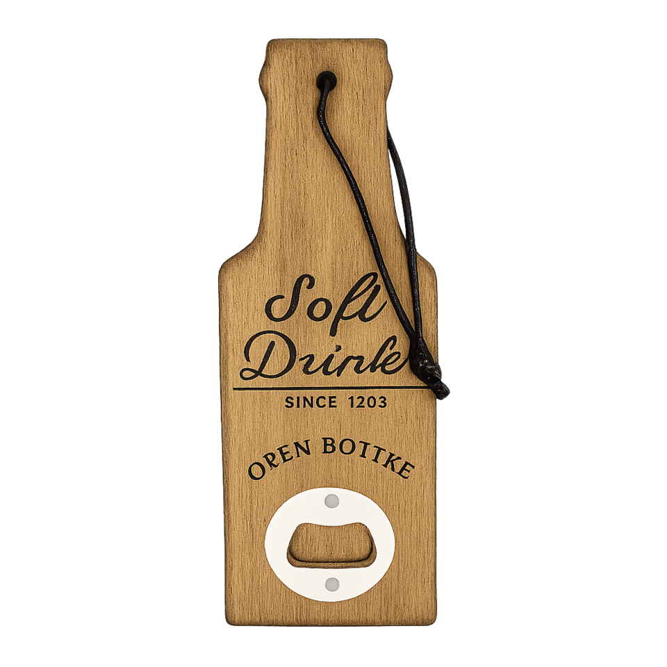 Houten flesopener Soft Drinks/Beer
