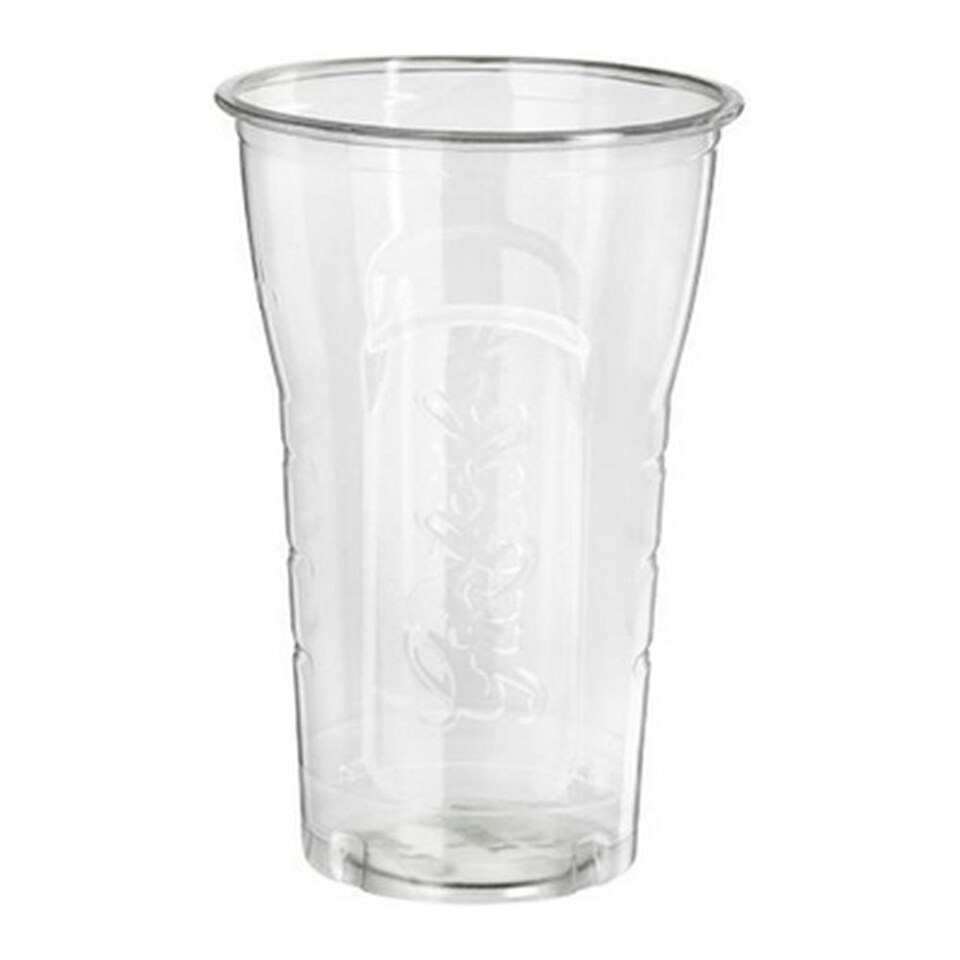 Driedelige glazenspoelborstel op een zwarte voet voor in de spoelbak.