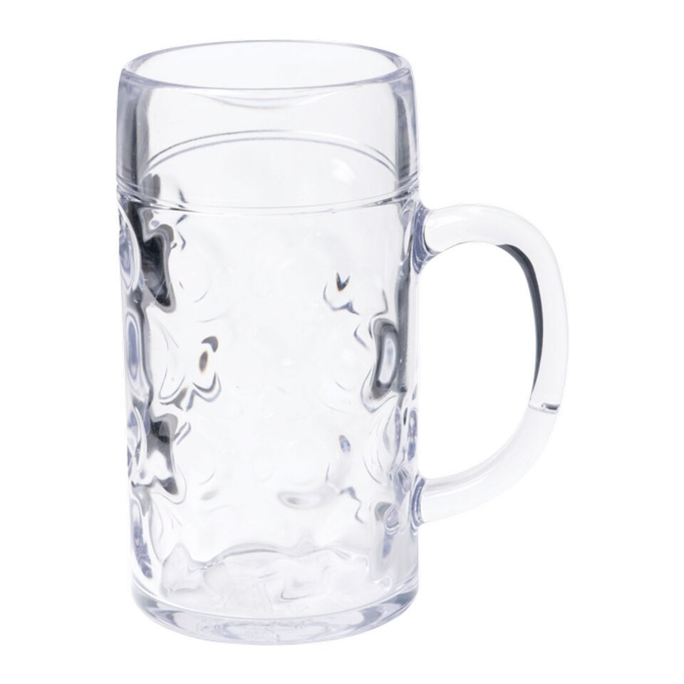 Onbreekbare kunststof bierpul met oor, in Duits model.