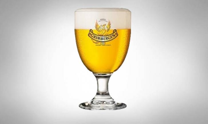 Grimbergen bierglas met voetstuk