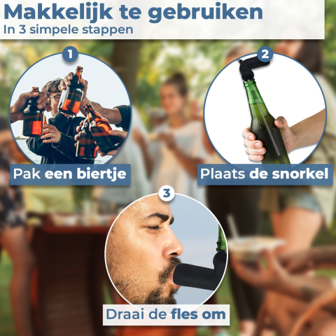 Biersnorkel gebruiken