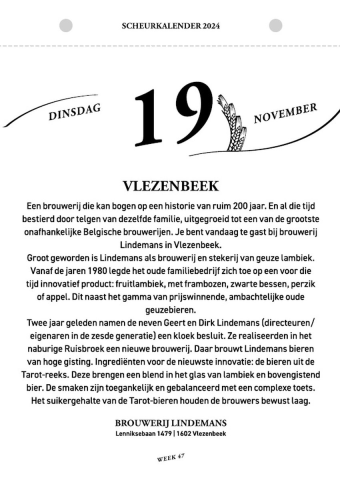 Bier scheurkalender 2024 bladzijde