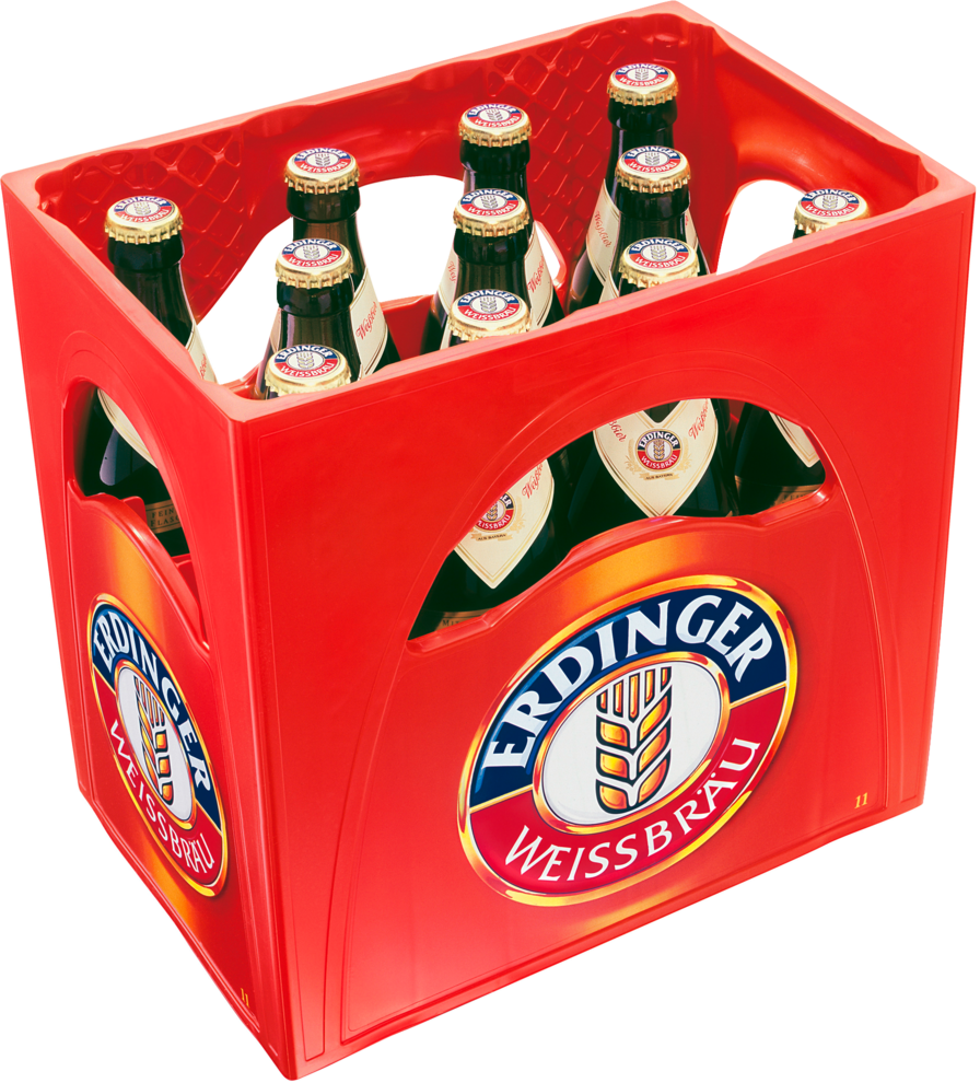 Erdinger Weissbier krat met 11 flessen van 50cl Erdinger Weissbier krat met 11 flessen van 50cl