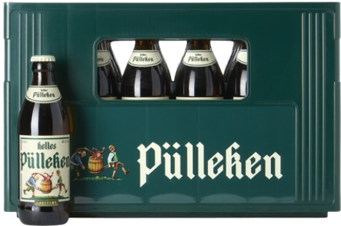 Helles Pülleken krat met 24 flesjes van 33cl