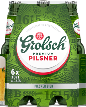 Grolsch Pils sixpack met flessen van 30cl Grolsch Pils sixpack met flessen van 30cl