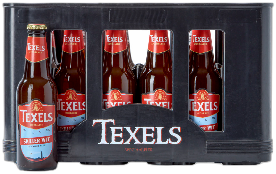 Texels skiller wit krat met 24 flesjes van 30cl