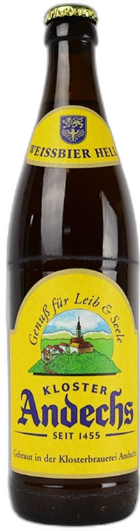 Andechs Weissbier Hell fles van 50cl