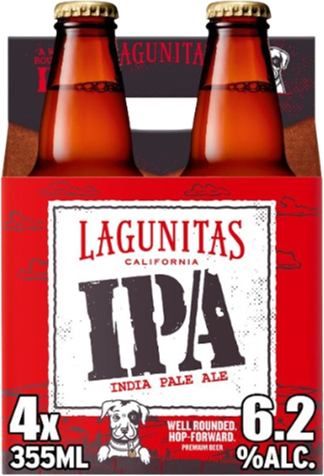 Lagunitas IPA Set van 4 flesjes van 355ml Lagunitas IPA Set van 4 flesjes van 355ml