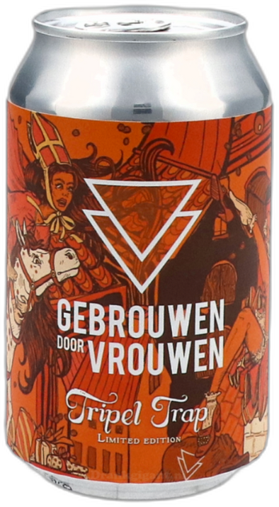 Gebrouwen door Vrouwen Tripel Trap blikje van 33cl