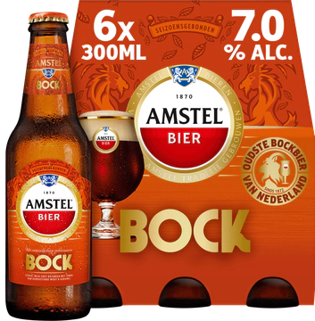 Amstel Bock sixpack met flesjes van 30cl