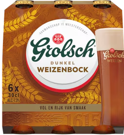 Grolsch Dunkel Weizenbock sixpack met flesjes van 30cl Grolsch Dunkel Weizenbock sixpack met flesjes van 30cl