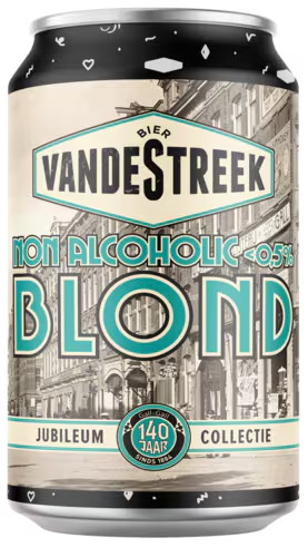 VandeStreek Blond 0.5% 140 jaar Gall & Gall blikje van 33cl