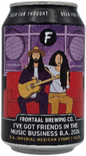 Frontaal I've got Friends in the Music Business BA blikje van 33cl