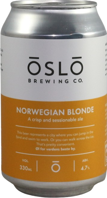 Oslo Norwegian Blonde blikje van 33cl