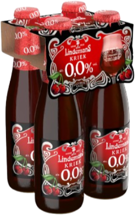 Lindemans Kriek 0,0% 4-pack met flesjes van 25cl