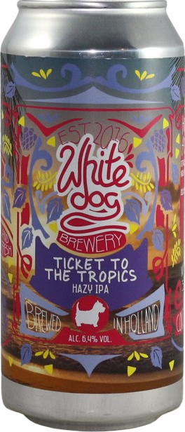 White Dog Ticket to the Tropics blik van 44cl