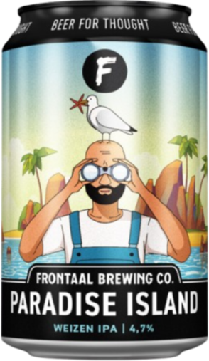 Frontaal Paradise island blikje van 33cl