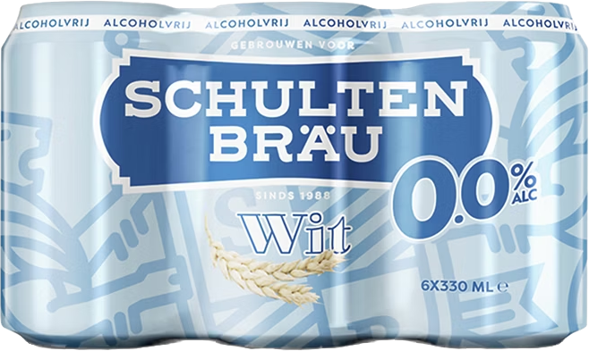 Schultenbräu Wit 0.0% sixpack met blikjes van 33cl