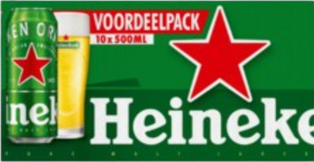 Heineken Pils voordeelpack met 10 blikken van 50cl