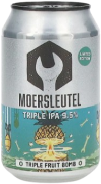 Blikje Moersleutel Triple Fruit Bomb IPA met kleurrijk etiket van 33cl.