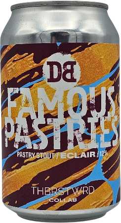 Blikje met kleurrijke print van Dutch Bargain Famous Pastries Eclair variant.