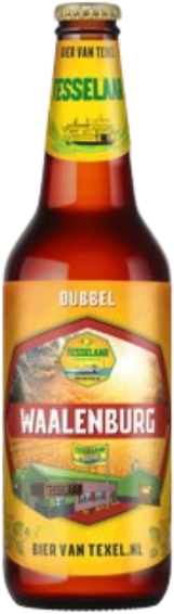 Waalenburg Dubbel bierflesje van 30cl met kleurrijk label en logo.