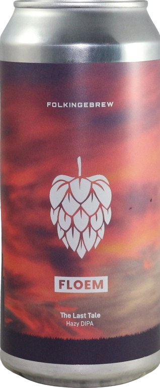 Blikje van Folkingebrew The Last Tale met oranje en paarse lucht achtergrond.