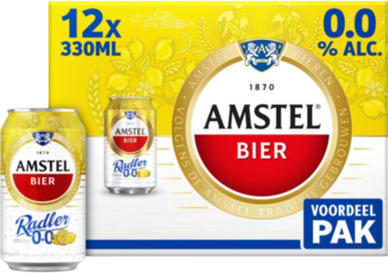 Amstel Radler Citroen 0.0 12-pack met blikjes van 33cl
