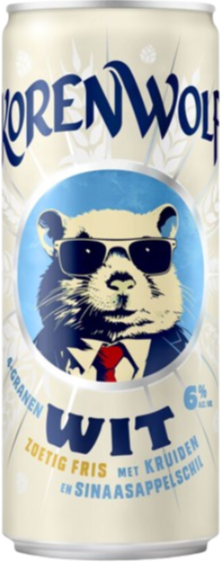 Korenwolf Wit blikje van 25cl