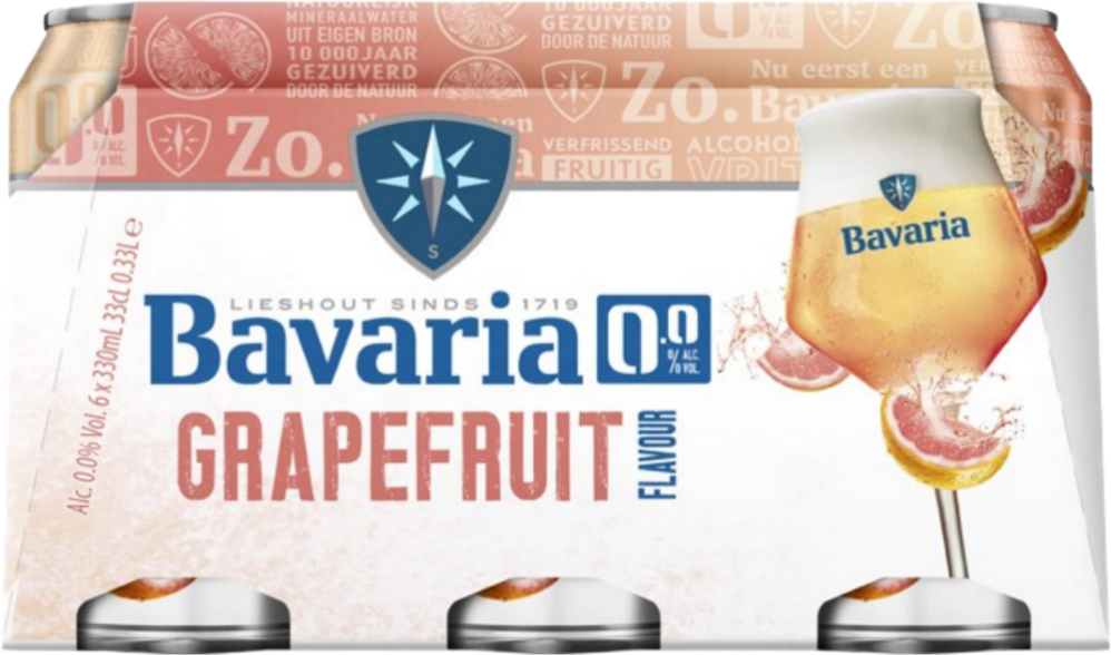 Bavaria 0.0% Grapefruit sixpack met blikjes van 33cl