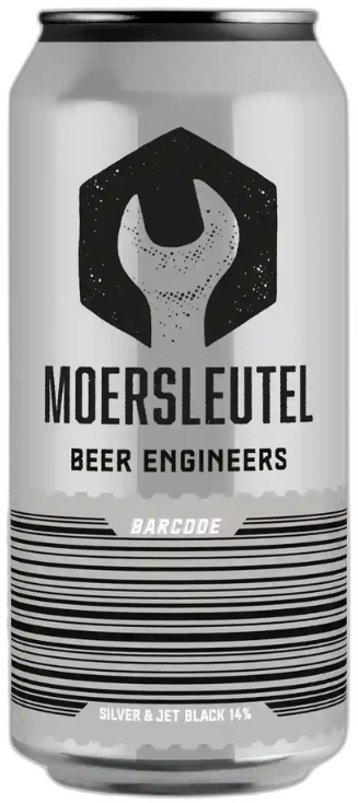 Moersleutel Barcode Silver & Jet Black BA blik van 44cl
