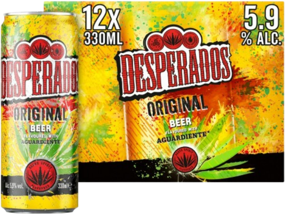 Desperados Original doos met 12 blikjes van 33cl