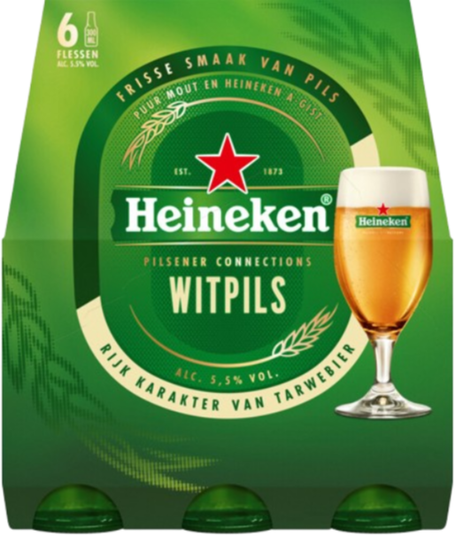 Heineken Witpils 6-pack met flesjes van 30cl