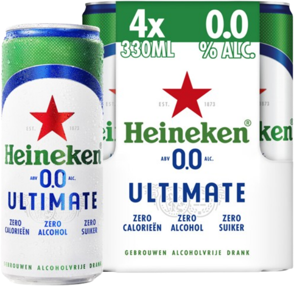 Heineken Ultimate 0.0 4-pack met blikjes van 33cl