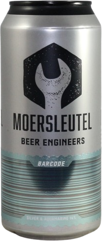Moersleutel Barcode: Silver & Aquamarine blik van 44cl