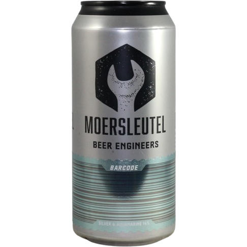 Moersleutel Craft Brewery Barcode: Silver & Aquamarine