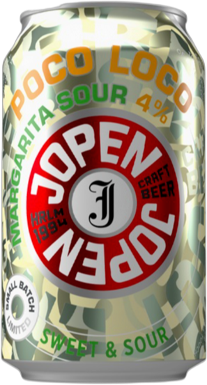 Blikje Jopen Poco Loco Margarita Sour bier, 4% alcohol.