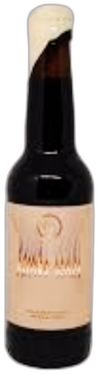 Donkere 33cl bierfles La Superbe Barrika Series #5 met beige etiket
