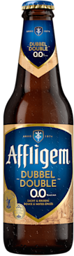 Fles Affligem Dubbel Double 0.0% alcoholvrij bier.