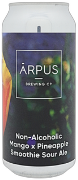 Blik Ārpus non-alcoholic Mango x Pineapple Smoothie Sour Ale met donker fruitig etiket.