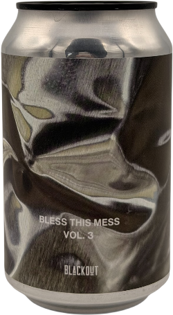 Blikje Blackout Bless This Mess Vol. 3 met abstract grijs-zwart label en metallic uitstraling.